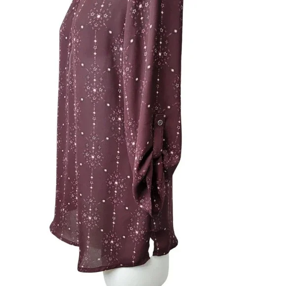 Maurices Zip Front Roll Sleeve Top - Picture 4 of 4